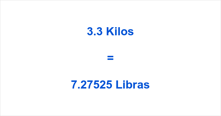 3.3 kg outlet in lbs